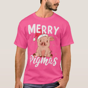 Fröhliche Schweinmasse Santa Schwein Liebhaber Wei T-Shirt