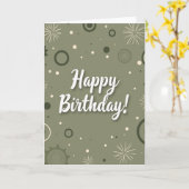 Fröhliche Script Green Card Karte (Gelbe Blume)