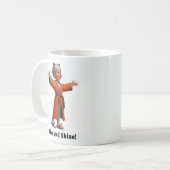 Fröhliche Senior Citizen in einer gemütlichen Robe Kaffeetasse (Vorderseite Links)