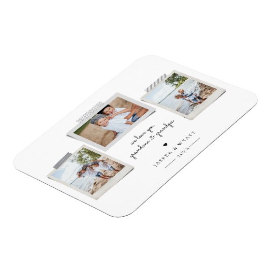 Fröhliche Sentiments Schnappschuss Foto Magnet (Linke Seite)