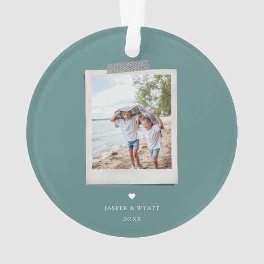 Fröhliche Sentiments Schnappschuss Ornament (Rückseite)