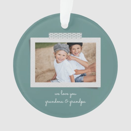 Fröhliche Sentiments Schnappschuss Ornament (Vorderseite)