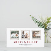 Fröhliche Sentiments Snapshot Holiday Card (Stehend Vorderseite)