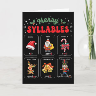 Fröhliche Silben Weihnachten Phonetik Lesen Lehrer Karte