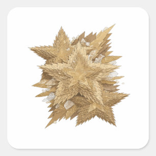 Fröhliche Silber GOLDENE STERNE Aufkleber Kunst
