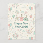 Fröhliche Silvesterparty 2026 Grüße  Postkarte (Vorderseite)