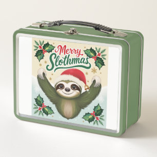 Fröhliche Sloath Weihnachten Metall Brotdose