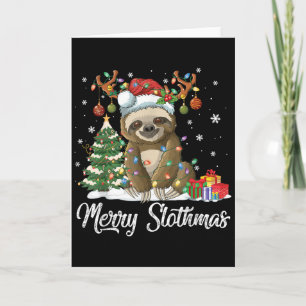 Fröhliche Slothmas Lustige Faultier Weihnachtsbaum Karte