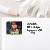 fröhliche Snowman Holiday Address Labels (Insitu)