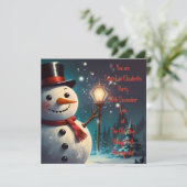 Fröhliche Snowman-Party Einladung - Festivalkarte. (Stehend Vorderseite)