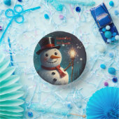 Fröhliche Snowman-Party Einladung - Festivalkarte. Pappteller (Party)