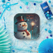 Fröhliche Snowman-Party Einladung - Festivalkarte. Pappteller (Party)