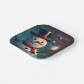 Fröhliche Snowman-Party Einladung - Festivalkarte. Pappteller (Gewinkelt)
