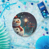 Fröhliche Snowman-Party Einladung - Festivalkarte. Pappteller (Party)