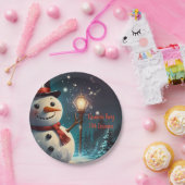 Fröhliche Snowman-Party Einladung - Festivalkarte. Pappteller (Party)
