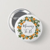 Fröhliche Sommerzitrus Botanische Orangenblüte Man Button (Vorne & Hinten)