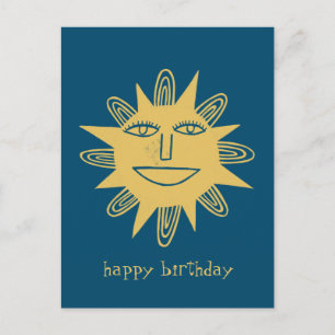 Fröhliche Sonne ALLES GUTE ZUM GEBURTSTAG CUSTOM Postkarte