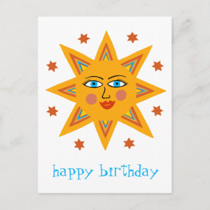 Fröhliche Sonne ALLES GUTE ZUM GEBURTSTAG CUSTOM  Postkarte