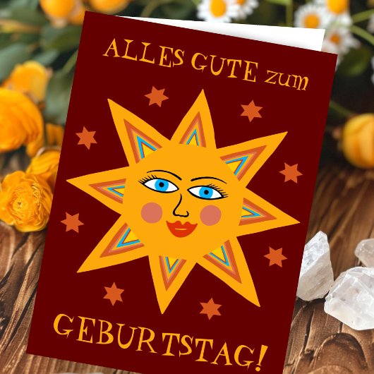 fröhliche Sonne GLÜCKLICH Alles Gute Geburtstag Karte