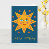 fröhliche Sonne GLÜCKLICH BIRTHDAY CUSTOM Modern B Karte (Gelbe Blume)