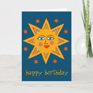 fröhliche Sonne GLÜCKLICH BIRTHDAY CUSTOM Modern B Karte