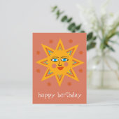 fröhliche Sonne GLÜCKLICH BIRTHDAY CUSTOM Postkarte (Stehend Vorderseite)