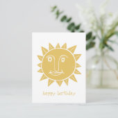 fröhliche Sonne GLÜCKLICH BIRTHDAY CUSTOM Postkarte (Stehend Vorderseite)