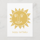 fröhliche Sonne GLÜCKLICH BIRTHDAY CUSTOM Postkarte (Vorderseite)