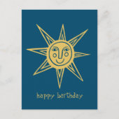 fröhliche Sonne GLÜCKLICH BIRTHDAY CUSTOM Postkarte (Vorderseite)