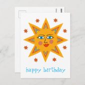 fröhliche Sonne GLÜCKLICH BIRTHDAY CUSTOM Postkarte (Vorne/Hinten)