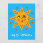 fröhliche Sonne GLÜCKLICH BIRTHDAY CUSTOM Postkarte (Vorderseite)