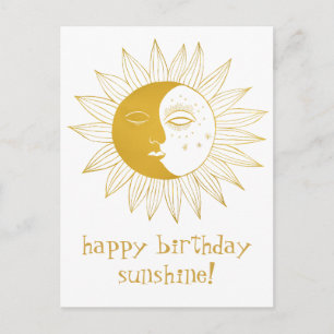 fröhliche Sonne & Mond GLÜCKLICH GEBURTSTAG CUSTOM Postkarte