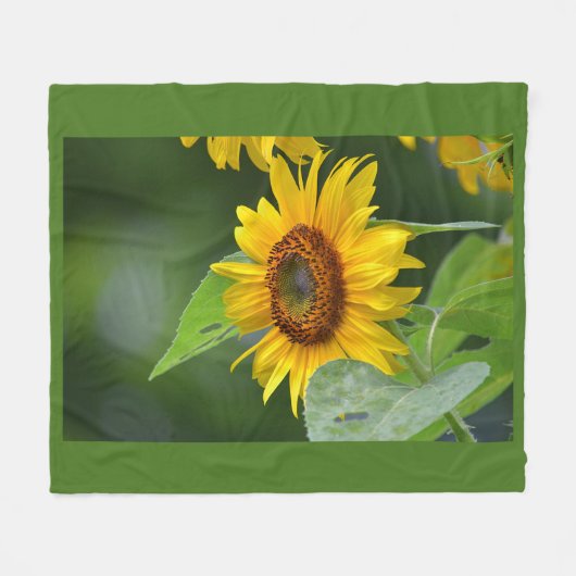 Fröhliche Sonnenblume Fleecedecke (Vorderseite (Horizontal))