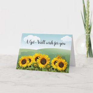 Fröhliche Sonnenblume Gute Besserung Freund Karte