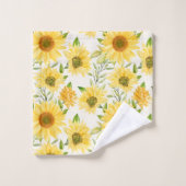 Fröhliche Sonnenblumen Badetuch Set (Waschlappen)