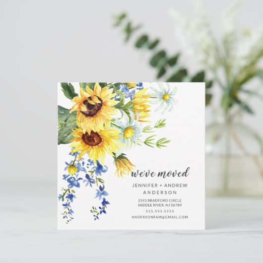 Fröhliche Sonnenblumen Einladung (Stehend Vorderseite)