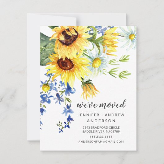 Fröhliche Sonnenblumen Einladung (Vorderseite)