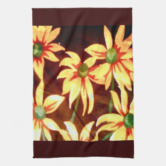 Fröhliche Sonnenblumen Geschirrtuch (Vertikal)