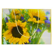 fröhliche Sonnenblumen Große Geschenktüte (Rückseite)