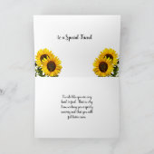 Fröhliche Sonnenblumen werden zum Freund Karte (Innenseite)