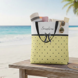 Fröhliche Sonnengelbe Cottagecore-Name-Tragetasche Tasche