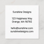 fröhliche Sonnenschein CUSTOM Vielen Dank, dass Si Quadratische Visitenkarte (Rückseite)