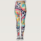 Fröhliche Spots, Dots und originale Funky Lines Leggings (Vorderseite)