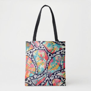Fröhliche Spots, Dots und originale Funky Lines Tasche