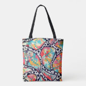 Fröhliche Spots, Dots und originale Funky Lines Tasche (Rückseite)