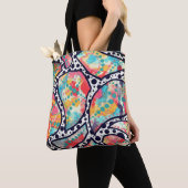 Fröhliche Spots, Dots und originale Funky Lines Tasche (Von Nahem)