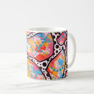 Fröhliche Spots, Punkte und Funky Lines Kaffeetasse