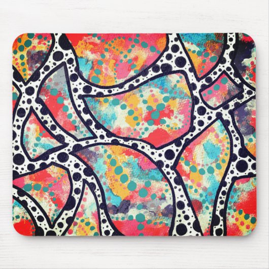 Fröhliche Spots, Punkte und Funky Lines Mousepad (Vorne)