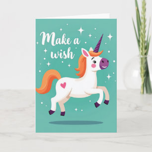 Fröhliche springende Einhorn-Geburtstagskarte Karte