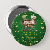 Fröhliche St. Patrick’s Day Party-Illustration Button (Vorne & Hinten)